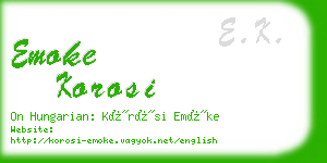 emoke korosi business card